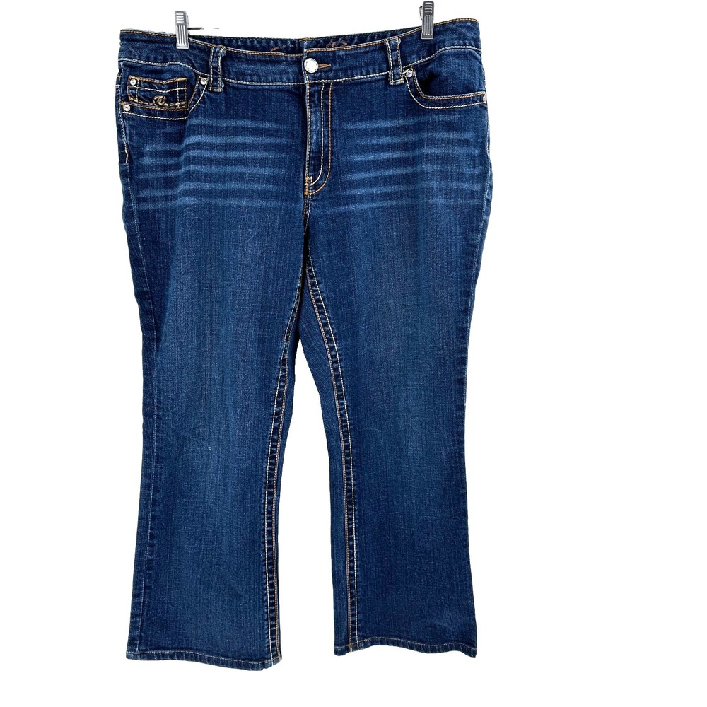 Seven 7 Bootcut Flare Thick Stitch Jeans Women's Size 22 Cowgirl Rodeo Western